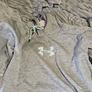 Under Armour Gray Hoodie with Mint Logo